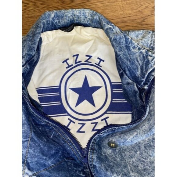 Vintage 80s IZZI Womens Acid Wash Denim Jacket Small Medium - Picture 6 of 8
